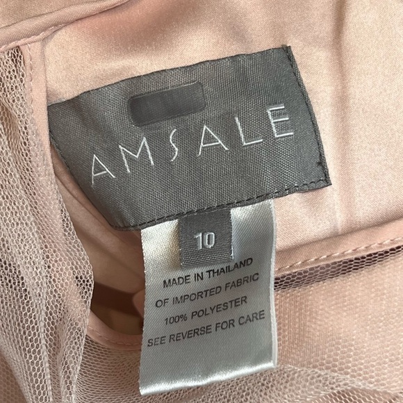 BHLDN AMSALE Maxi Dress Sheer Illusion Halter Ballerina Tulle Formal Gown Sz 10 - Picture 5 of 7